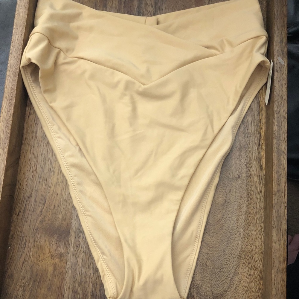 aerie High-Waist Bikini Bottoms in Light Tan